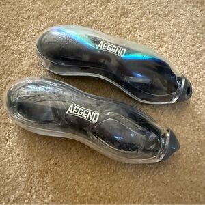 AEGEND Swim Goggles Bundle (2 Pairs) Adult Mirrored Blue + Clear Lenses w/ Cases